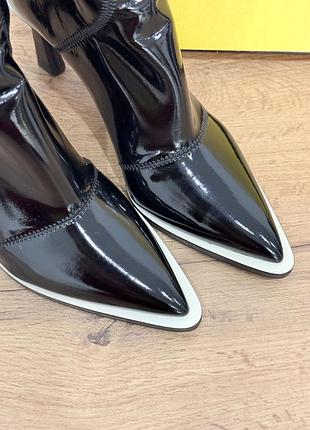 Fendi fframe glossy ankle boots 4