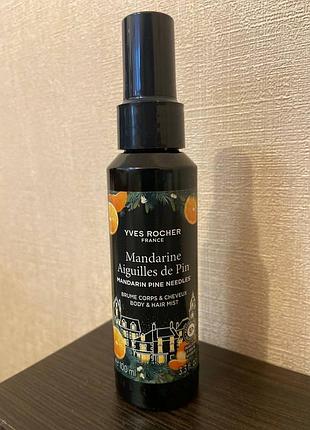 Парфумований спрей для тіла та волосся yves rocher mandarine aiguilles de pin 100 мл