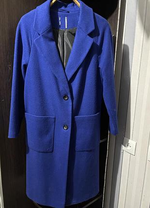 Яркое синее пальто primark яркого электрик цвета, размер xs/s (34/eur)