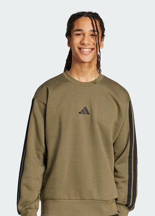 Новый оригинальный костюм adidas толстовка + прерывные брюки essentials 3-stripes fleece sweatshirt + pants размер s-m мужской спортивный костюм