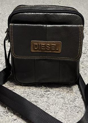 Сумка мужская кожаная, планшетка diesel