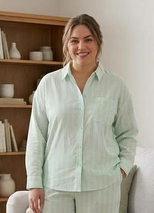 Женская пижамная рубашка в полоску marks &amp; spencer р. 14