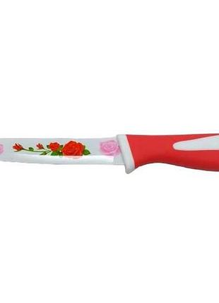 Нож кухонный универсальный в чехле цветной "роза" l 24 cm лезвие 12,5 cm