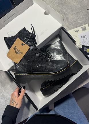 Черевики жіночі dr. martens jadon glitter чорні