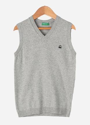 Дитячий в'язаний жилет для хлопчика united colors of benetton 116-122 зріст