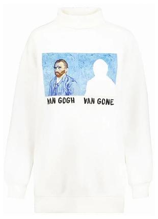 Новий оверсайз світшот tally weijl m з принтом ван гог / van gogh