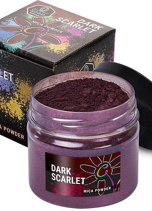 Слюдяний пігментний порошок dark scarlet (бордо) для смоли мила макіяжу манікюру soap shop банка 57 грам