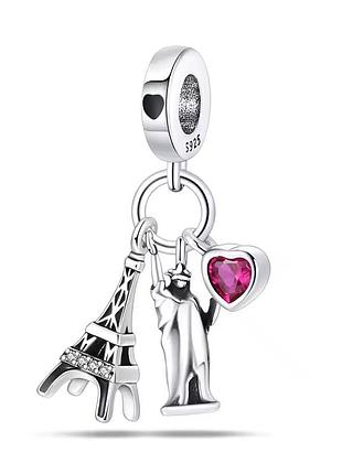 Шарм подвеска "путешествие по миру" серебро 925 проба 4