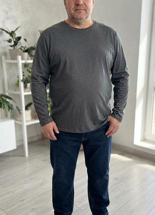 Сірий чоловічий лонгслів jacamo 2xl