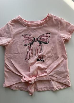 Футболка для дівчинки dkny рожева з бантом
