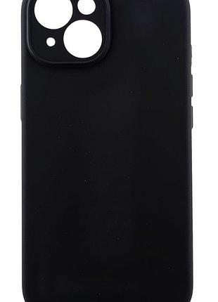 Чехол silicone case box для apple iphone 15 бампер soft touch с микрофиброй черный (без лого)
