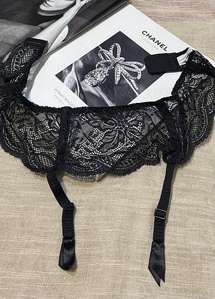 Simone perele новый шикарный черный кружевной пояс для чулок крутого бренда (франзия)