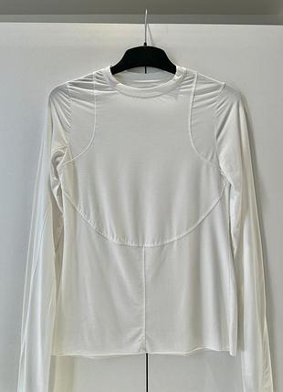 Білий лонгслів українського бренду grwm, s/m–m/l