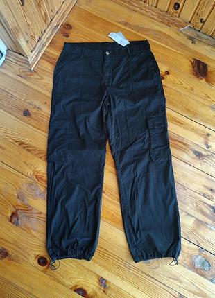 Женские черные брюки карго george с затяжками xl / xxl (uk 16-18) хлопковые