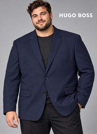 Оригинальный темно синий шерстяной пиджак мужской (есть нюанс) hugo boss 58uk 3xl