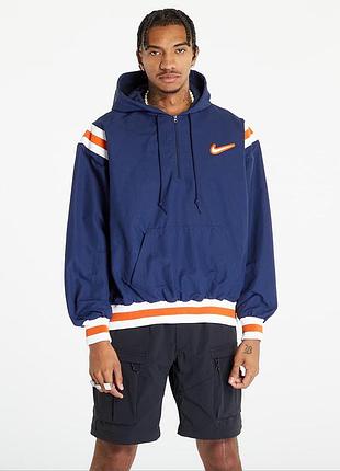 Толстовка чоловіча nike authentics woven lined 1/2-zip hoodie midnight navy