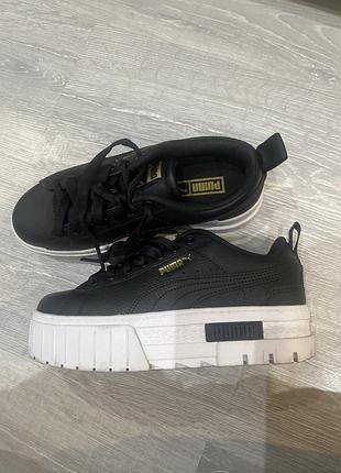 Кросівки puma🤍чорні, кожані, нові без дефектів, 36розмір, довжина стельки 22,5