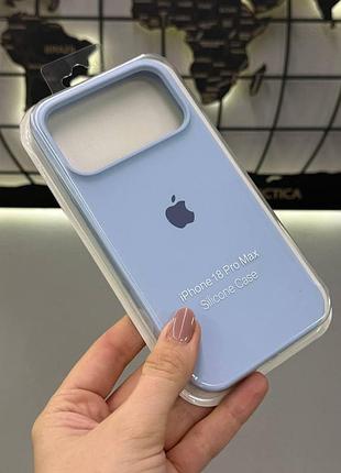Чохол silicone case з мікрофіброю для iphone 18 pro max, якісний чохол-бампер з мікрофіброю для айфон 18 про макс (блакитний)