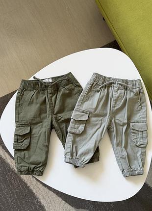 Штани для хлопчика primark карго, хакі та сірі