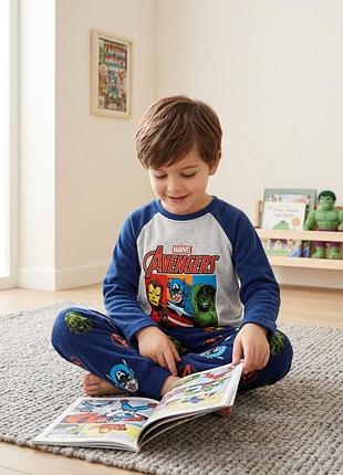 Піжама флісова primark marvel avengers 5-6 років 116 см, тепла, комплект