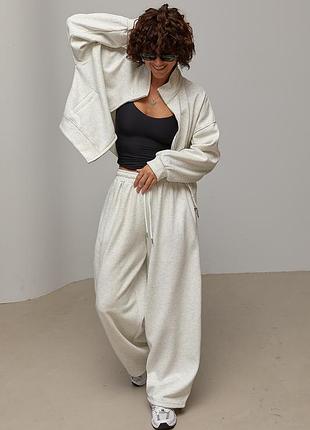 Жіночий спортивний костюм oversize на флісі