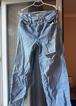 Джинси сині жіночі. baggy dad, 28 розмір (s)