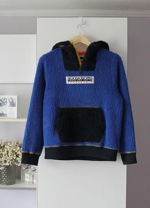 Флисовый анорак худи «шерпа» napapijri sherpa (теплая кофта) xs-s / 170 см