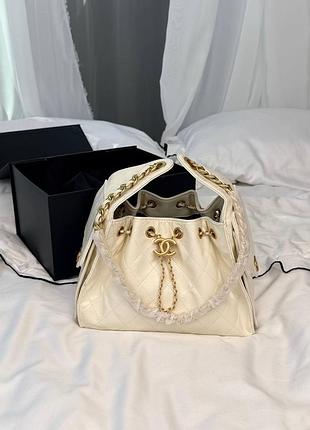 Женская сумка премиум 25 bag cream with gold hardware