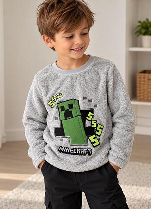 Фліска primark minecraft 5–6 років 116 см, тепла кофта, плюшева