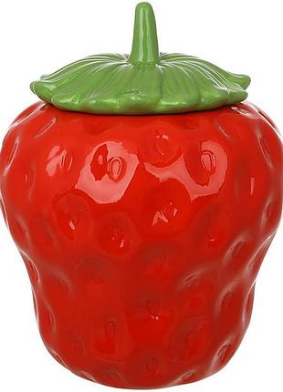 Банка керамическая "strawberries" 1200 мл для хранения сыпучих продуктов
