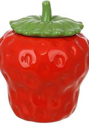 Банка керамическая "strawberries" 300мл для хранения сыпучих продуктов