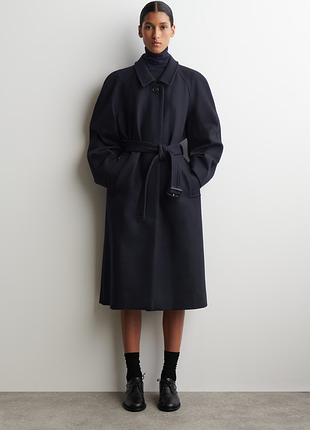 Пальто жіноче cos wool-blend long trench coat / l