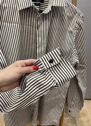 Чоловіча бавовняна сорочка в смужку zara man (slim fit)