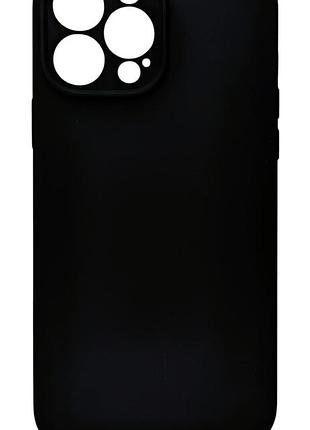 Чохол silicone case box для apple iphone 15 pro max бампер soft touch з мікрофіброю чорний (без лого)