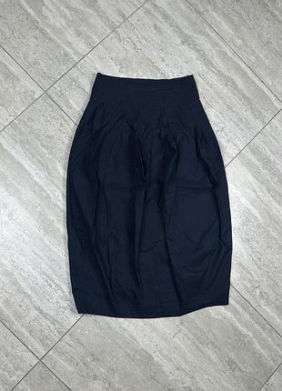 Rundholz women's utility parachute balloon midi skirt navy size s юбка спідниця