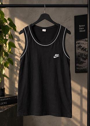 Спортивна майка чоловіча nike чорна, розмір m, бавовна