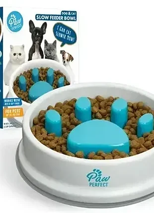 Миска для животных paw perfect в виде лапки, с защитой от удушья