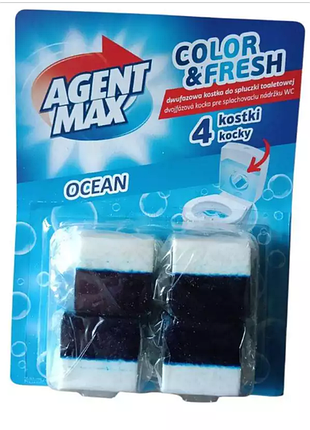 Кубик для бачка унітазу agent max ocean 1х50g морська свіжість поштучно