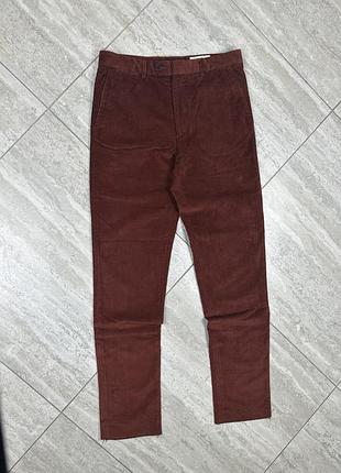 De fursac brown corduroy trousers w33 l 32 штани брюки сіно и вельвет
