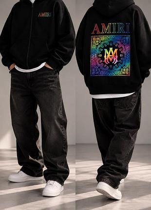 Amiri zip hoodie черные
