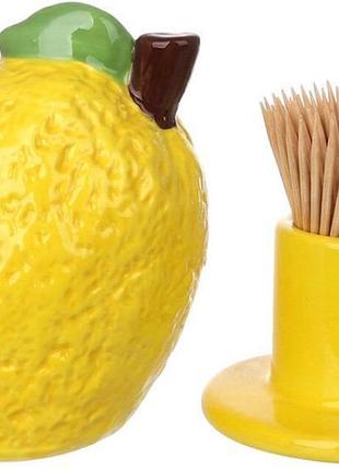 Керамическая подставка для зубочисток "lemon" 10.3см