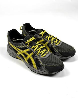 Кросівки asics gel-sangaku 2 у темно-сірому кольорі з контрастними жовтими елементами 46 45 р 29см