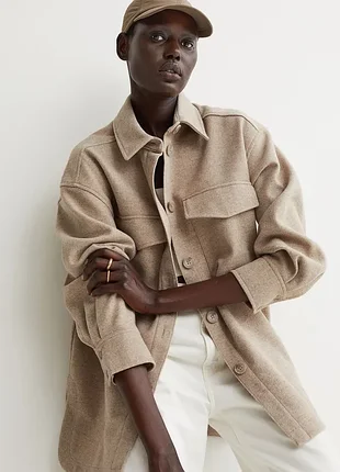 Стильная теплая рубашка куртка жакет пальто h&amp;m