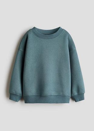 Світшот на флісі для дівчинки, темно-бірюзовий h&m