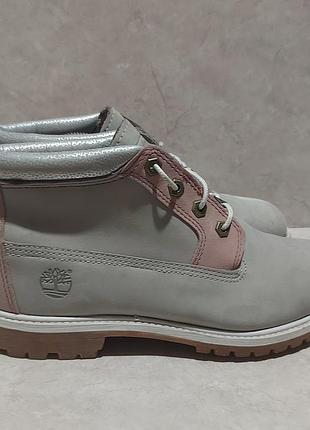 Ботинки timberland nellie waterproof chukka в серо-розовой расцветке