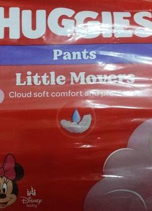 Детские подгузники-трусики huggies little movers pants (размер 5, для веса 12–17 кг, количество в упаковке - 34 штуки)