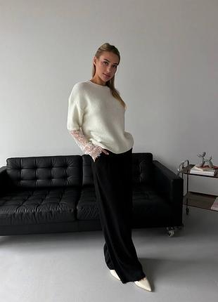 Светр з  мереживними рукавами 3