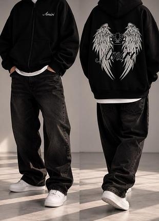 Amiri zip hoodie черные