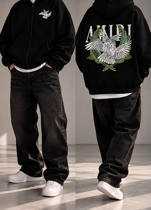 Amiri zip hoodie черные