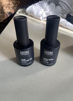 Топ і база для гель лаку прозора прозорі алло adore оригінал